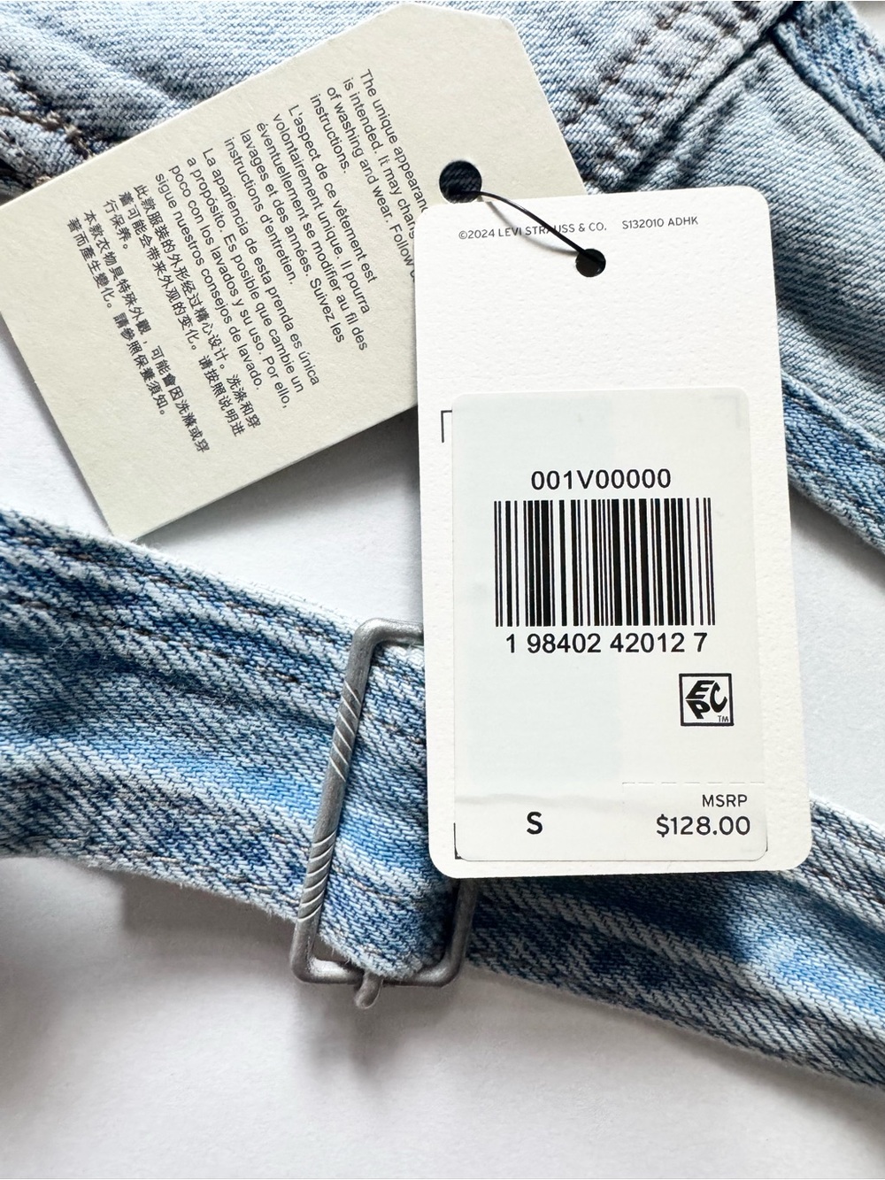 Levi’s Wide Leg Denim Overalls, Light Wash Blue, NWT, Women’s Size Small - Picture 7 of 10